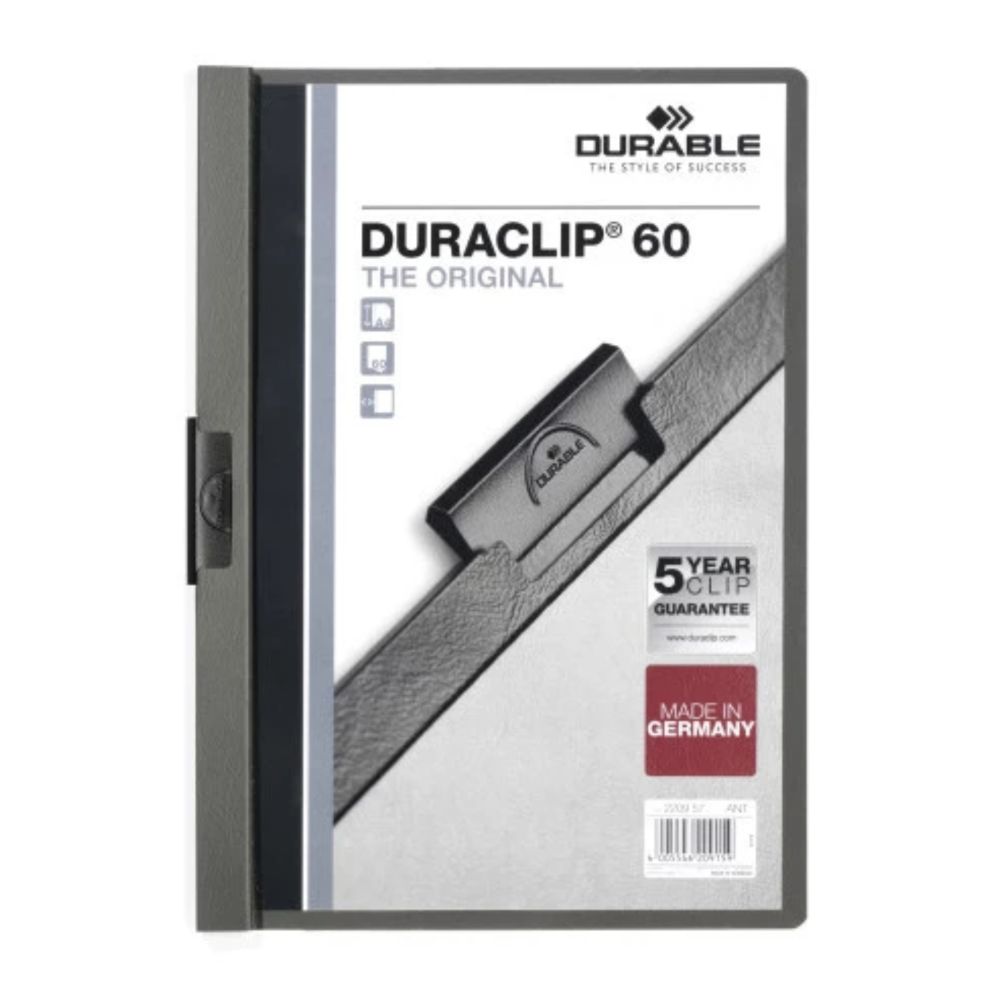 Rýchloviazač A4 s klipom 60 listov Durable DURACLIP® antracitový